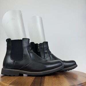 Mens Blondo Shadow Black Leather Waterproof Lined Chelsea Ankle Boots Size 10.5